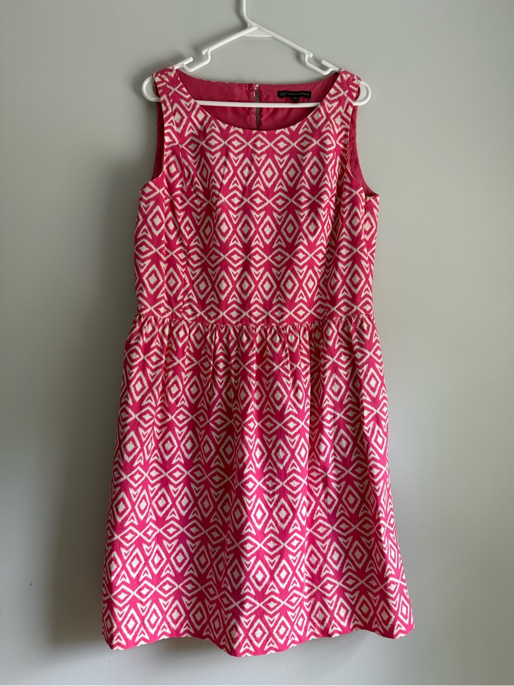 Brooks Brothers Pink and White Geometric Dress